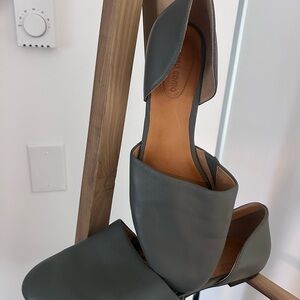 J. Jill Italian Leather Flats in slate gray